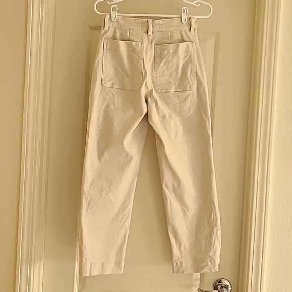 Everlane Cropped Straight Regular Sandstone Jeans Pants 2 Cotton Women's Cream - Picture 8 of 8